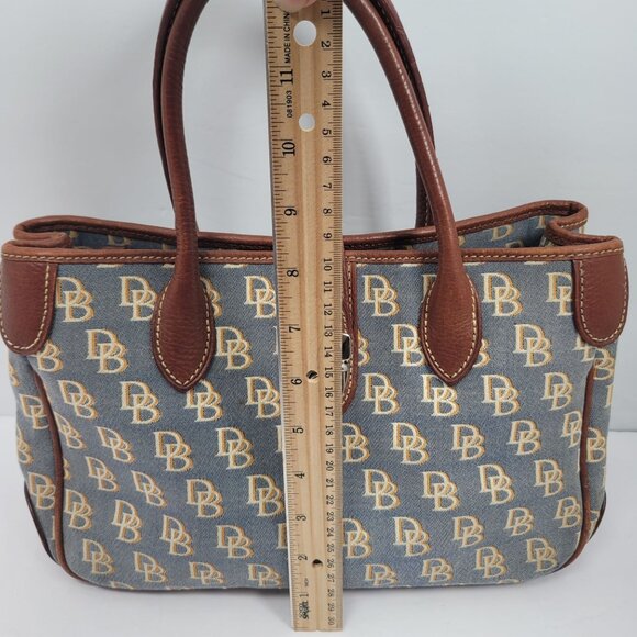 Dooney & Bourke Monogram Signature Logo Women's Brown and Tan Satchel Purse - Picture 11 of 12
